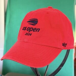 '47 Brand 2024 US Open Tennis Adjustable Hat Cap Red One Size Sports Strapback